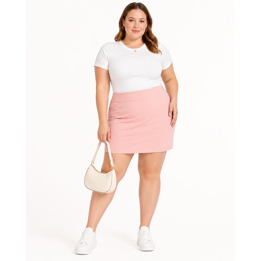 ASOS Women’s Bodycon Mini Skirt Size 14 Soft Pink High Waist Stretch NWT